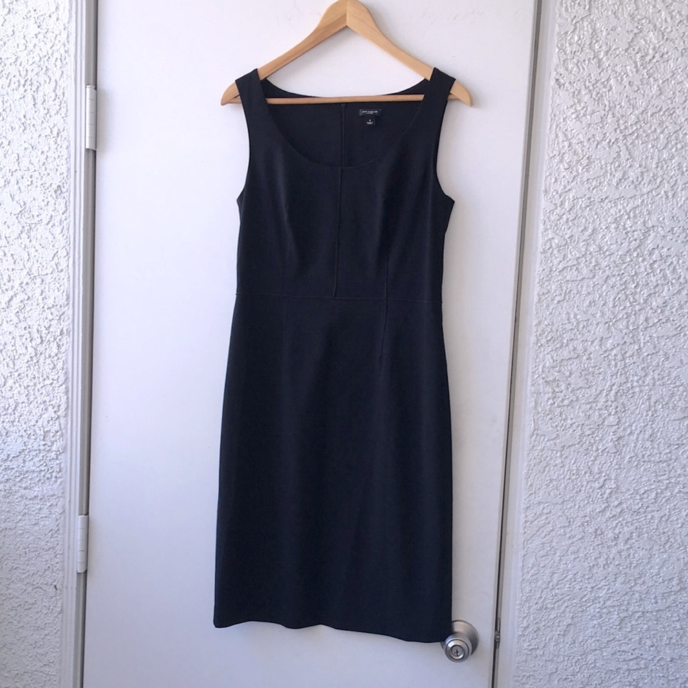 Ann Taylor Classic Black Sheath Dress 4 Deconstructed Exposed Seams